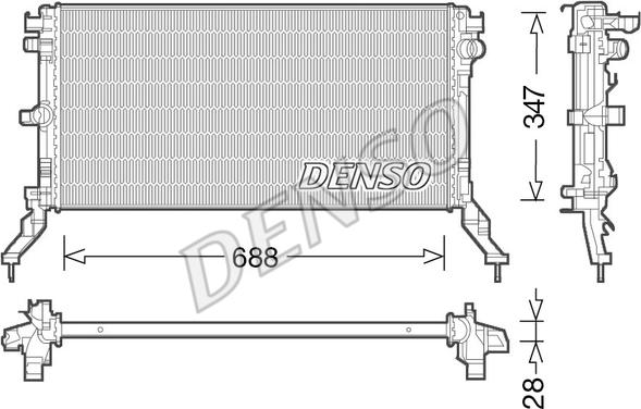 Denso DRM23039 - Jäähdytin,moottorin jäähdytys inparts.fi