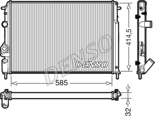 Denso DRM23034 - Jäähdytin,moottorin jäähdytys inparts.fi