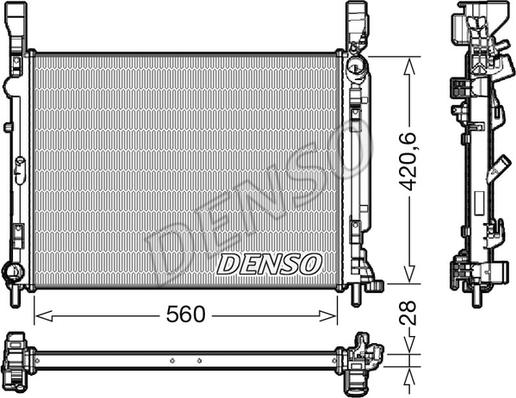 Denso DRM23036 - Jäähdytin,moottorin jäähdytys inparts.fi