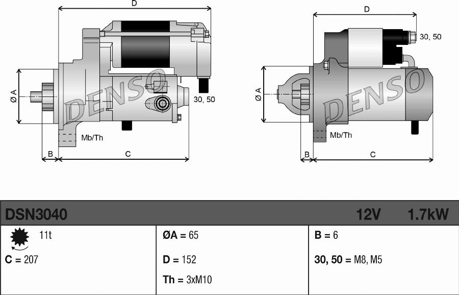 Denso DSN3040 - Käynnistinmoottori inparts.fi