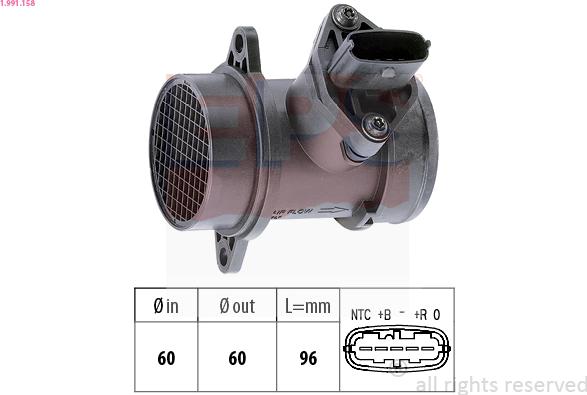 EPS 1.991.158 - Ilmamassamittari inparts.fi