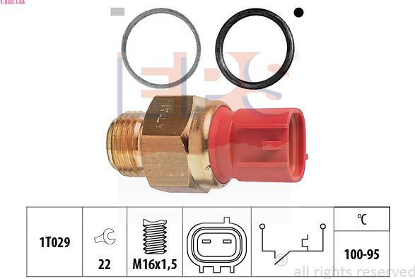 EPS 1.850.148 - Lämpökytkin, jäähdyttimen puhallin inparts.fi