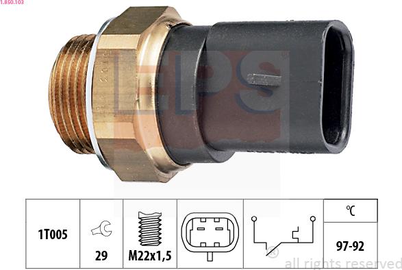 EPS 1-850-103 - Lämpökytkin, jäähdyttimen puhallin inparts.fi