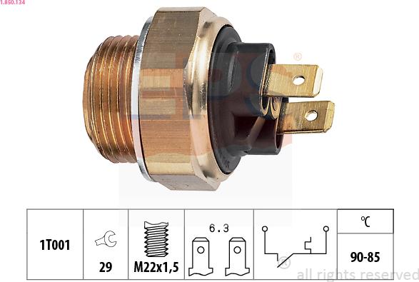 EPS 1-850-134 - Lämpökytkin, jäähdyttimen puhallin inparts.fi