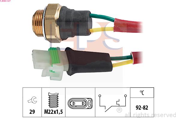 EPS 1.850.127 - Lämpökytkin, jäähdyttimen puhallin inparts.fi