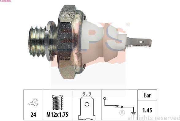 EPS 1.800.058 - Tunnistin, öljynpaine inparts.fi