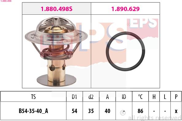 EPS 1.880.498 - Termostaatti, jäähdytysneste inparts.fi