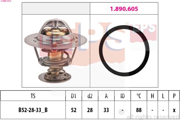 EPS 1.880.412 - Termostaatti, jäähdytysneste inparts.fi