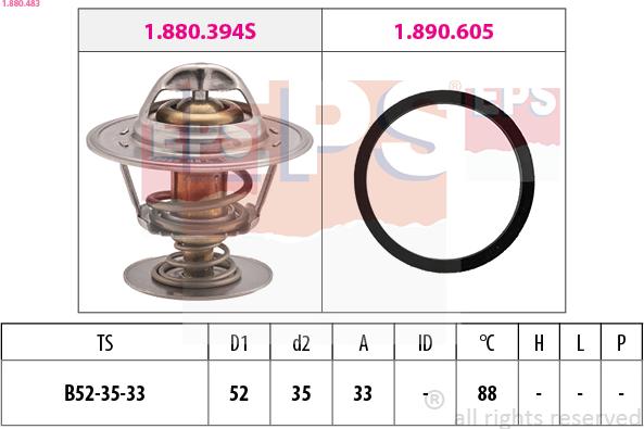 EPS 1.880.483 - Termostaatti, jäähdytysneste inparts.fi