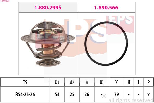 EPS 1.880.525 - Termostaatti, jäähdytysneste inparts.fi