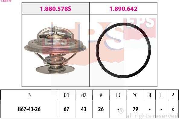 EPS 1.880.578 - Termostaatti, jäähdytysneste inparts.fi