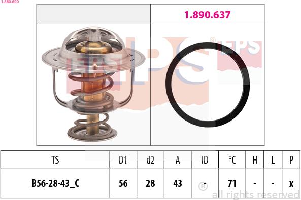 EPS 1.880.650 - Termostaatti, jäähdytysneste inparts.fi