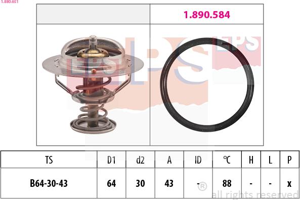 EPS 1.880.651 - Termostaatti, jäähdytysneste inparts.fi