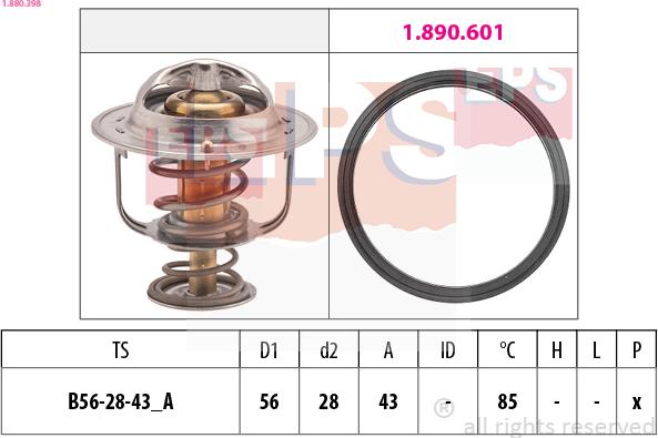 EPS 1.880.398 - Termostaatti, jäähdytysneste inparts.fi