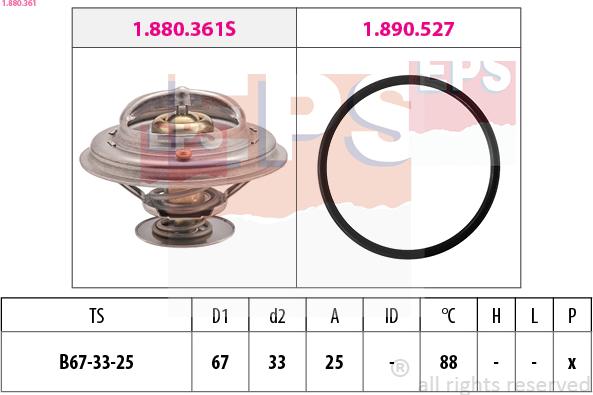 EPS 1.880.361 - Termostaatti, jäähdytysneste inparts.fi