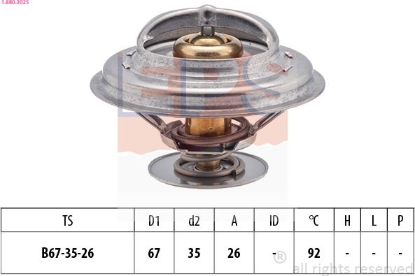 EPS 1.880.302S - Termostaatti, jäähdytysneste inparts.fi