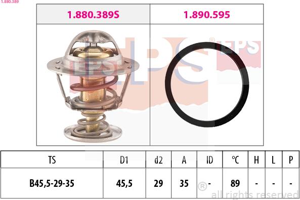 EPS 1.880.389 - Termostaatti, jäähdytysneste inparts.fi