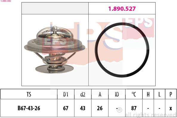 EPS 1.880.385 - Termostaatti, jäähdytysneste inparts.fi