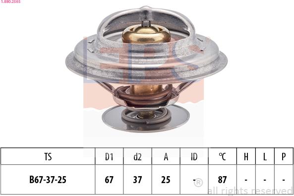 EPS 1.880.256S - Termostaatti, jäähdytysneste inparts.fi