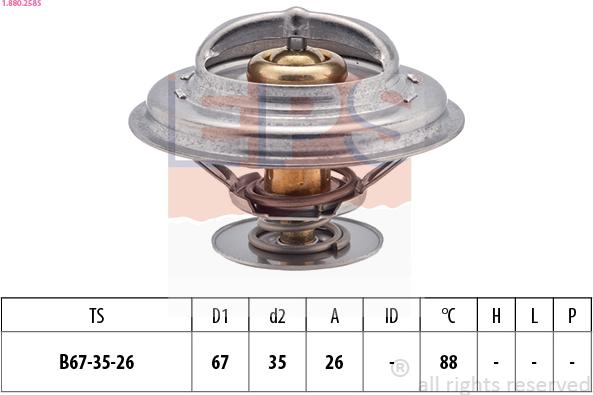 EPS 1.880.258S - Termostaatti, jäähdytysneste inparts.fi