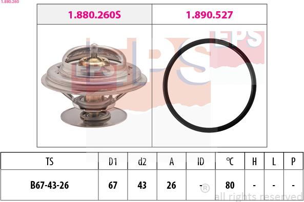 EPS 1.880.260 - Termostaatti, jäähdytysneste inparts.fi