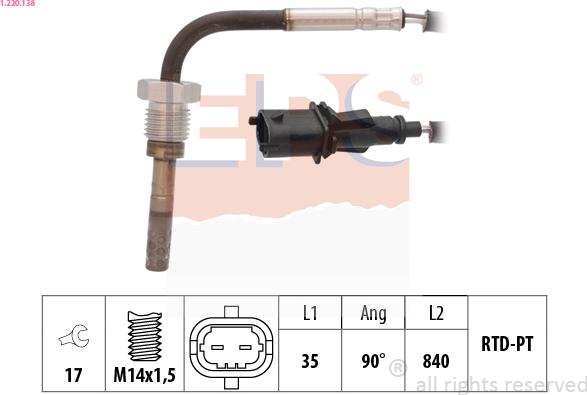 EPS 1.220.138 - Tunnistin, pakokaasulämpötila inparts.fi