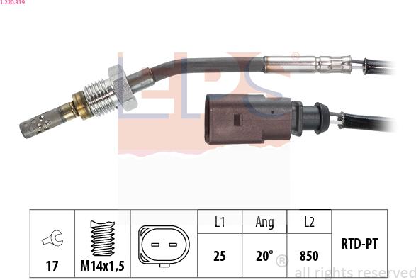 EPS 1.220.319 - Tunnistin, pakokaasulämpötila inparts.fi
