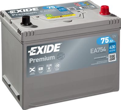 Exide EA754 - Käynnistysakku inparts.fi