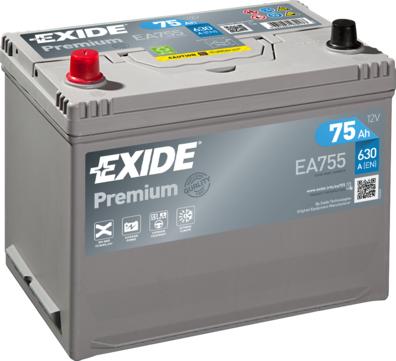 Exide EA755 - Käynnistysakku inparts.fi