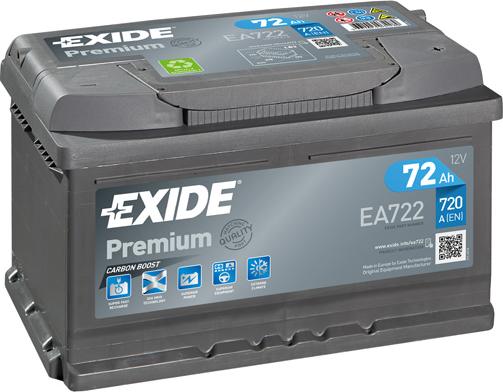 Exide EA722 - Käynnistysakku inparts.fi