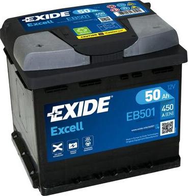 Exide EB501 - Käynnistysakku inparts.fi