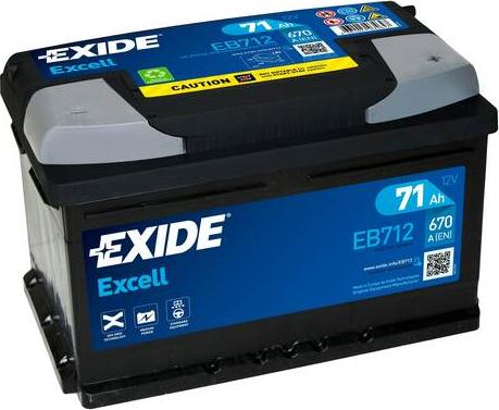 Exide EB712 - Käynnistysakku inparts.fi