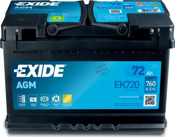 Exide EK720 - Käynnistysakku inparts.fi