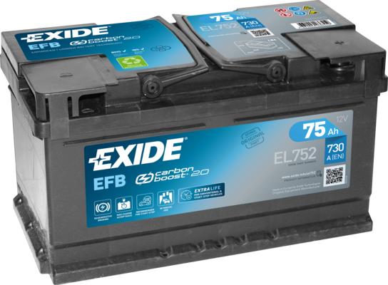 Exide EL752 - Käynnistysakku inparts.fi