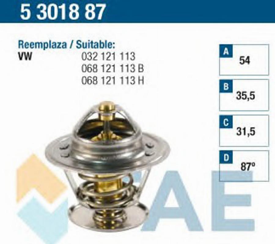 FAE 5301887 - Termostaatti, jäähdytysneste inparts.fi