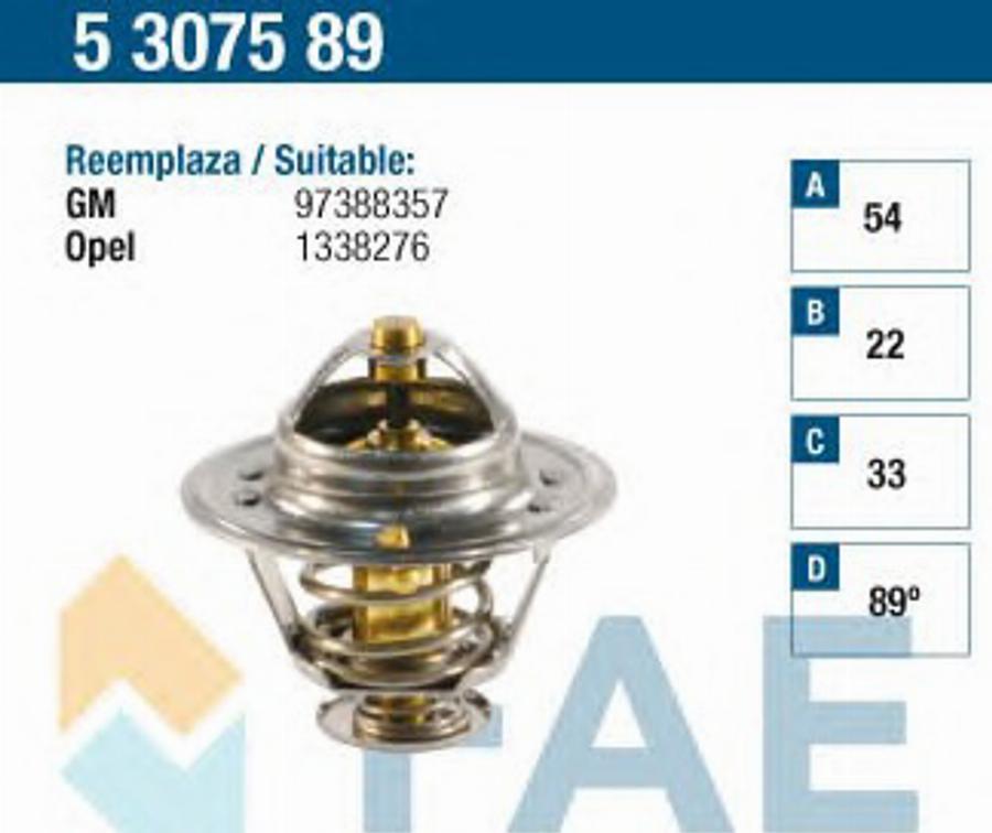 FAE 5307589 - Termostaatti, jäähdytysneste inparts.fi