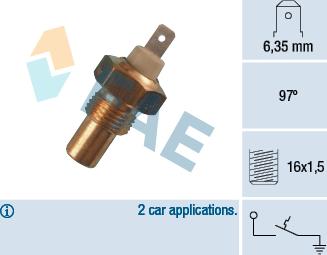 FAE 35010 - Tunnistin, jäähdytysnesteen lämpötila inparts.fi