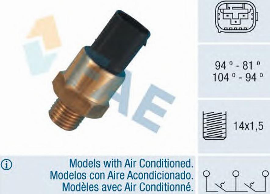 FAE 38380 - Lämpökytkin, jäähdyttimen puhallin inparts.fi