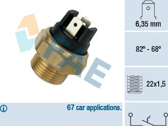 FAE 37350 - Lämpökytkin, jäähdyttimen puhallin inparts.fi