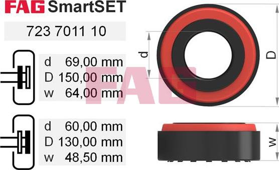 FAG 723 7011 10 - Pyöränlaakerisarja inparts.fi