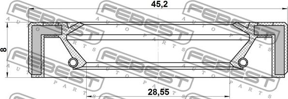 Febest 95GAY-30450808X - Tiivisterengas, vetoakseli inparts.fi