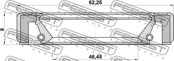 Febest 95GBY-48620808L - Tiivisterengas, vetoakseli inparts.fi