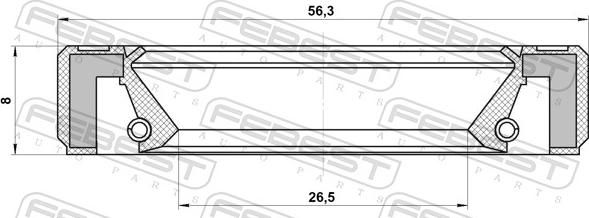 Febest 95GBY-28560808R - Akselitiiviste, tasauspyörästö inparts.fi