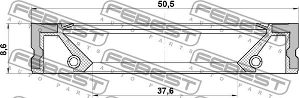 Febest 95GFZ-39500808X - Tiivisterengas, pyörän napa inparts.fi