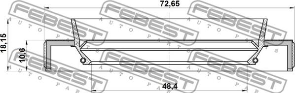 Febest 95HBY-50731118L - Tiivisterengas, vetoakseli inparts.fi