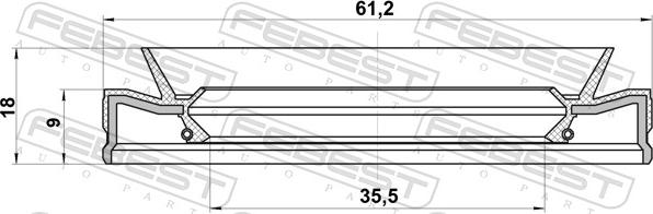 Febest 95HEY-37610918X - Akselitiiviste, tasauspyörästö inparts.fi