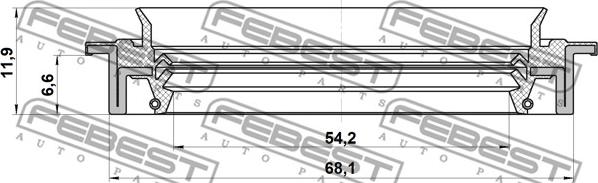 Febest 95JDS-56680712X - Tiivisterengas, pyörän napa inparts.fi