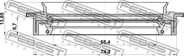 Febest 95JDS-57740914X - Tiivisterengas, vetoakseli inparts.fi