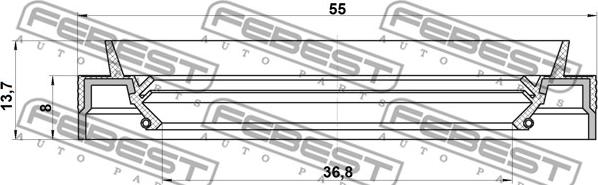 Febest 95JES-38550814X - Tiivisterengas, vetoakseli inparts.fi