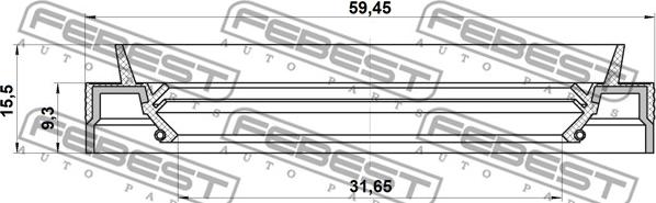 Febest 95JES-33590915X - Tiivisterengas, vetoakseli inparts.fi